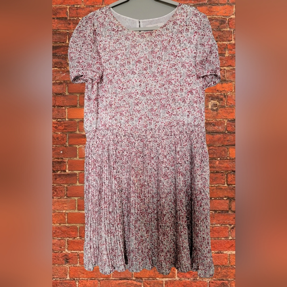 Floral Pink and White Dress